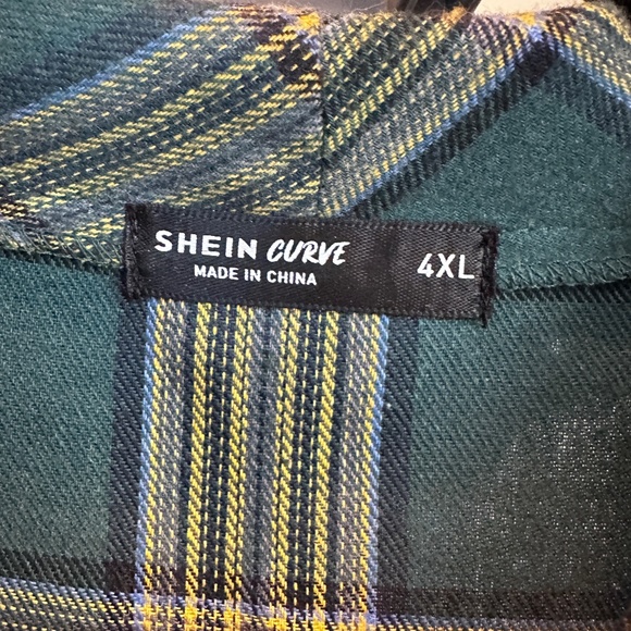 Shein Plus Tartan Flare Hem Shirt Dress 4X - Picture 8 of 10